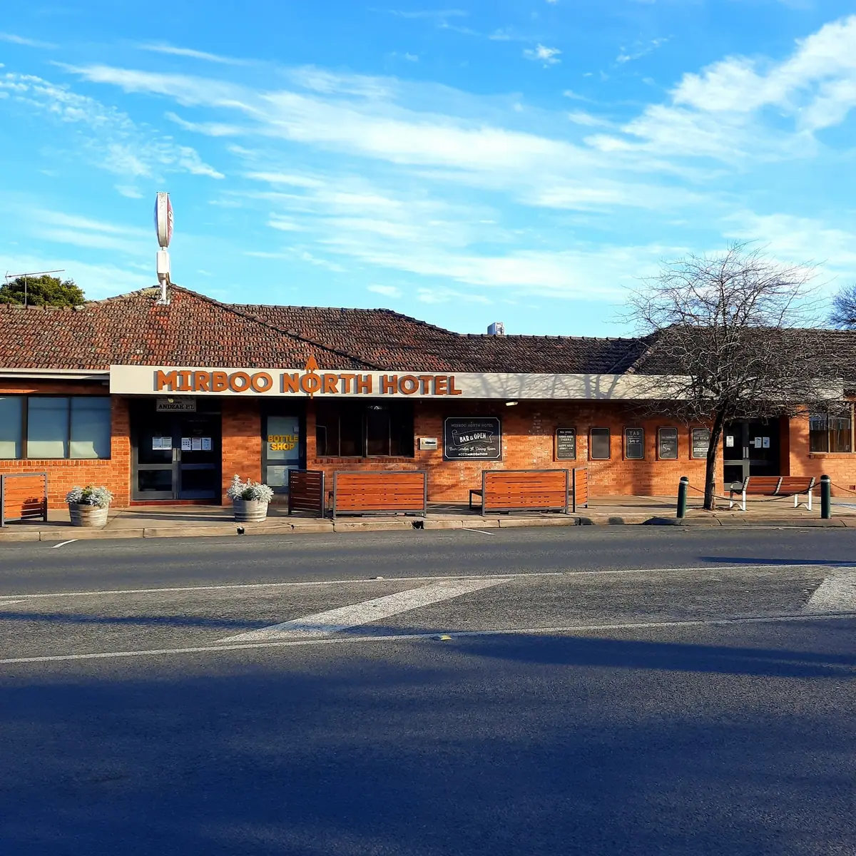 The Mirboo North Hotel on the main street