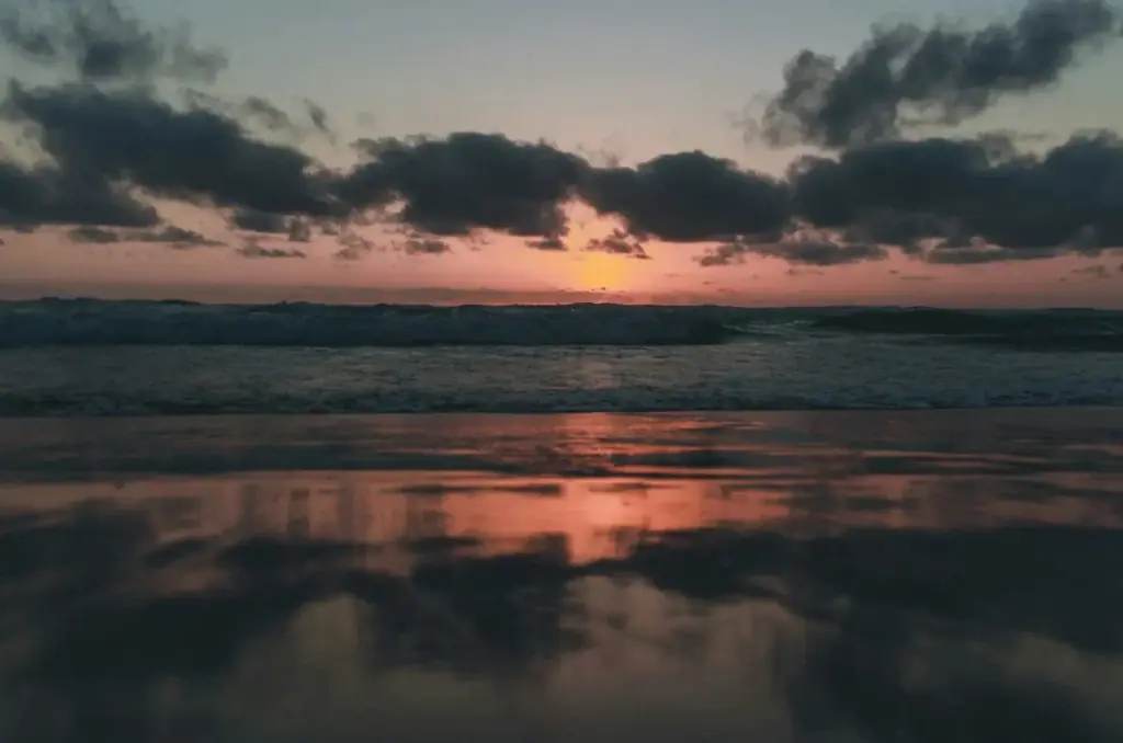 Sunset reflected on the water at Venus Bay